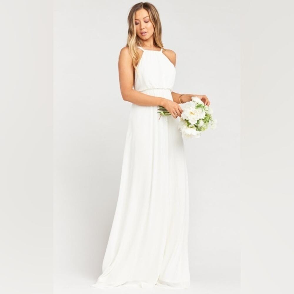 Show Me Your MuMu White Halter Maxi Dress